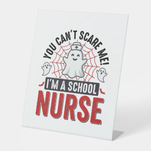 School Nurse Halloween Ghost Vintage Shirt Design_ Pedestal Sign