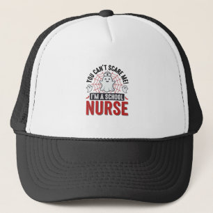 School Nurse Halloween Ghost Vintage Shirt Design_ Trucker Hat