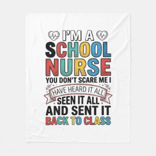 School Nurse Heard It All Funny Teacher Shirt Desi Fleece Blanket
