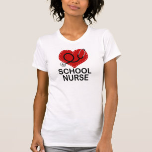 School Nurse Heart Stethoscope T-Shirt