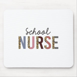 School Nurse Leopard Print Nursing Ck To School Wo Mouse Pad