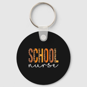 School Nurse leopard Squad Cute Fall Autumn Thanks Key Ring