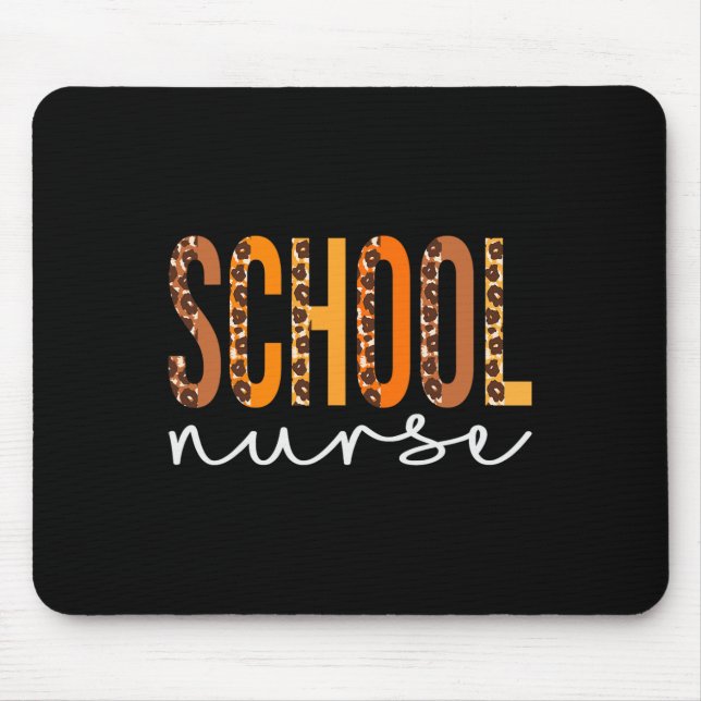School Nurse leopard Squad Cute Fall Autumn Thanks Mouse Pad (Front)