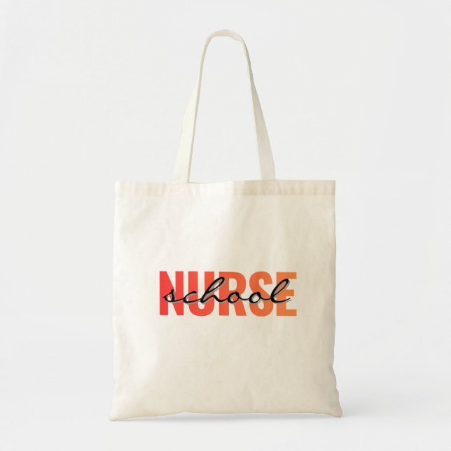 School Nurse Modern Typography Tote Bag (Front)