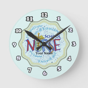 School Nurse Motto Round Clock