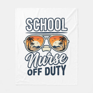 School Nurse Off Duty Vintage Sunglasses Shirt_1 Fleece Blanket