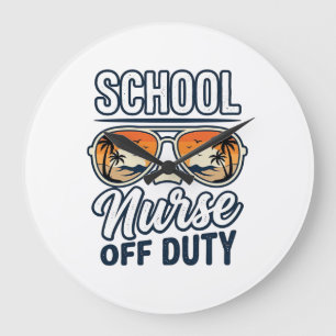 School Nurse Off Duty Vintage Sunglasses Shirt_1 Large Clock
