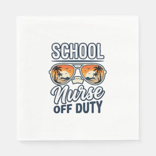 School Nurse Off Duty Vintage Sunglasses Shirt_1 Napkin