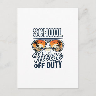 School Nurse Off Duty Vintage Sunglasses Shirt_1 Postcard