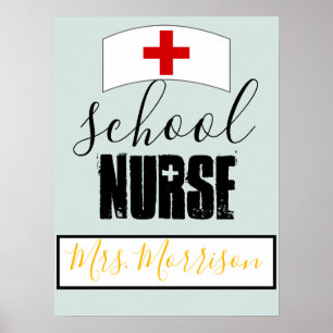 School Nurse Office Decor; Personalised Poster