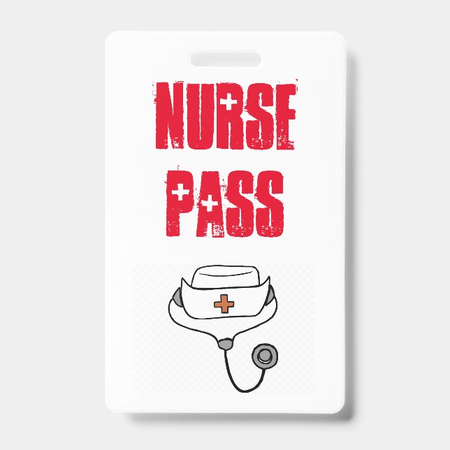 School nurse pass ID badge (Front)