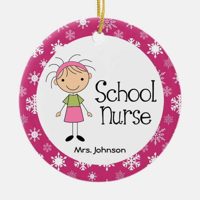 School Nurse Personalised Ornament Gift (Front)