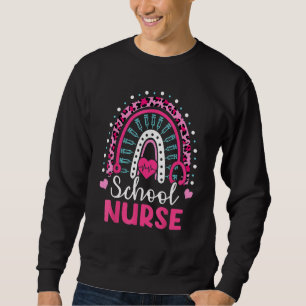 School Nurse Rainbow Happy 100th Day Nursing 100 D Sweatshirt
