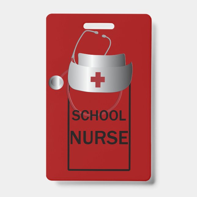 School Nurse Room Hall Pass ID Badge (Front)