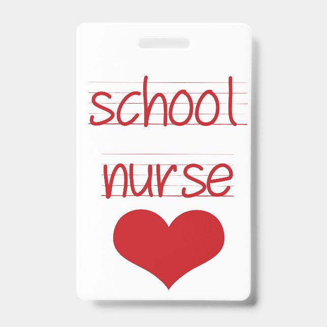 School Nurse, School Hall Pass, health center pass ID Badge (Front)
