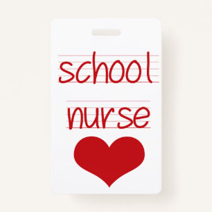School Nurse, School Hall Pass, health center pass ID Badge