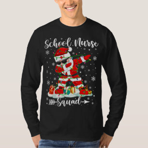 School Nurse Squad Cute Nurse Christmas Dabbing Sa T-Shirt