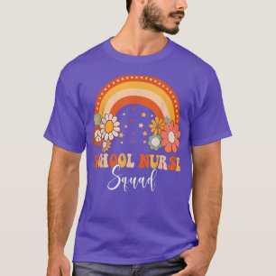 School Nurse Squad Retro Hippie Back To School App T-Shirt