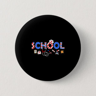 School nurse stethoscope memorial day 4th july nur 6 cm round badge