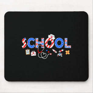 School nurse stethoscope memorial day 4th july nur mouse pad