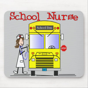 School Nurse Stick People Design Mouse Pad