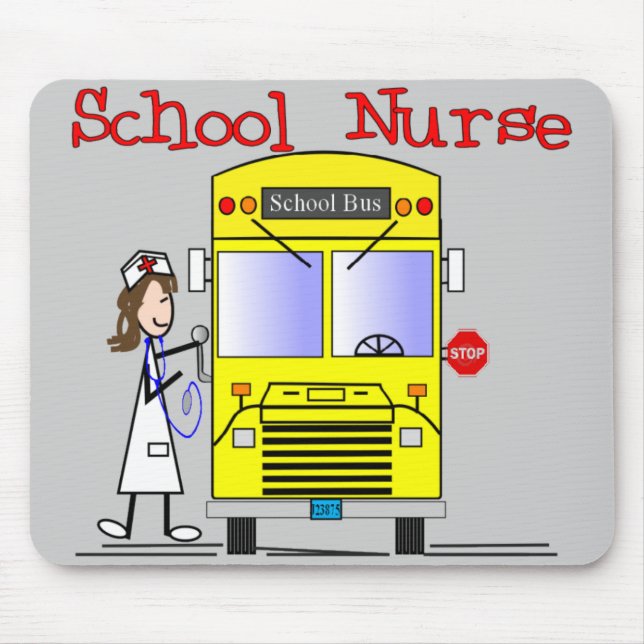 School Nurse Stick People Design Mouse Pad (Front)