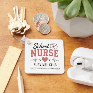 School Nurse Survival Club  Key Ring