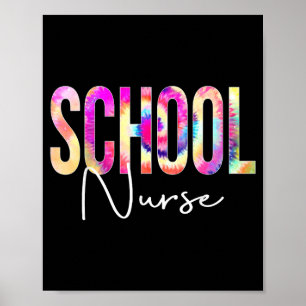 School Nurse Tie Dye Back To School women Poster
