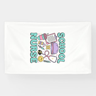 School Nurse Vintage Medical Collage Shirt Design_ Banner