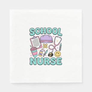 School Nurse Vintage Medical Collage Shirt Design_ Napkin