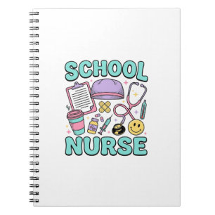 School Nurse Vintage Medical Collage Shirt Design_ Notebook