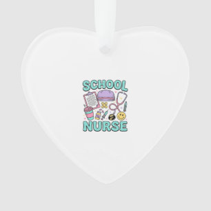 School Nurse Vintage Medical Collage Shirt Design_ Ornament