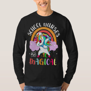 School Nurses  Rn Nursing Magical Unicorn Rainbow T-Shirt