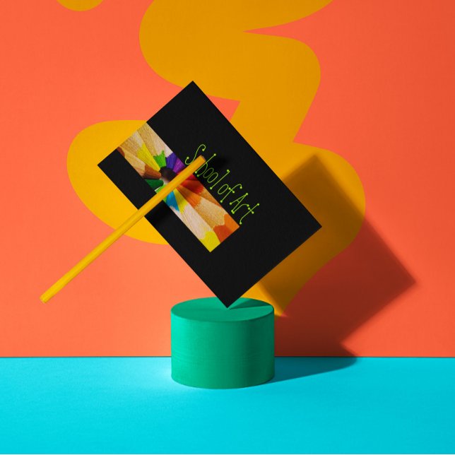 School Of Art Teacher Colourful Pencils Card (Perfect for business)