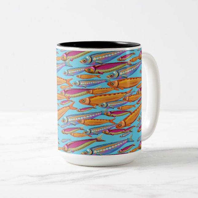 School of Colorful Fish Mug (Front Right)