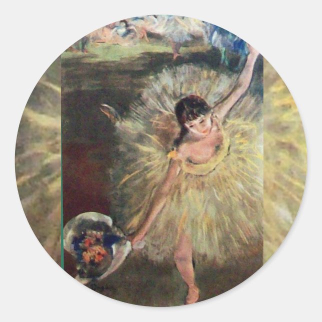 SCHOOL OF DANCE / BALLERINA  BALLET DANCER CLASSIC ROUND STICKER (Front)