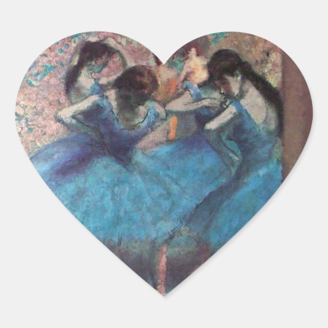 SCHOOL OF DANCE ,BALLERINA  BALLET DANCERS IN BLUE HEART STICKER (Front)
