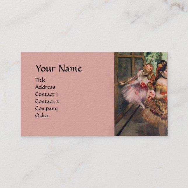 SCHOOL OF DANCE ,BALLERINA  BALLET DANCERS IN PINK BUSINESS CARD (Front)
