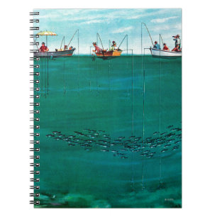 School of Fish Among Lines by Thornton Utz Notebook