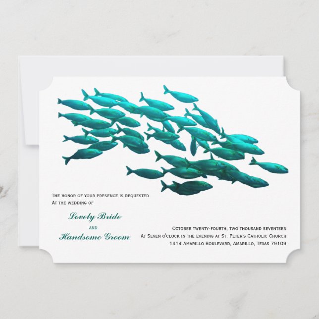 School of Fish Wedding Invitation (Front)