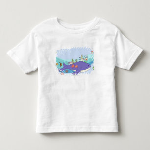 School of fishes swimming in underwater town toddler T-Shirt