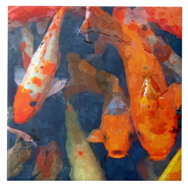 School of Koi II Ceramic Tile (Front)