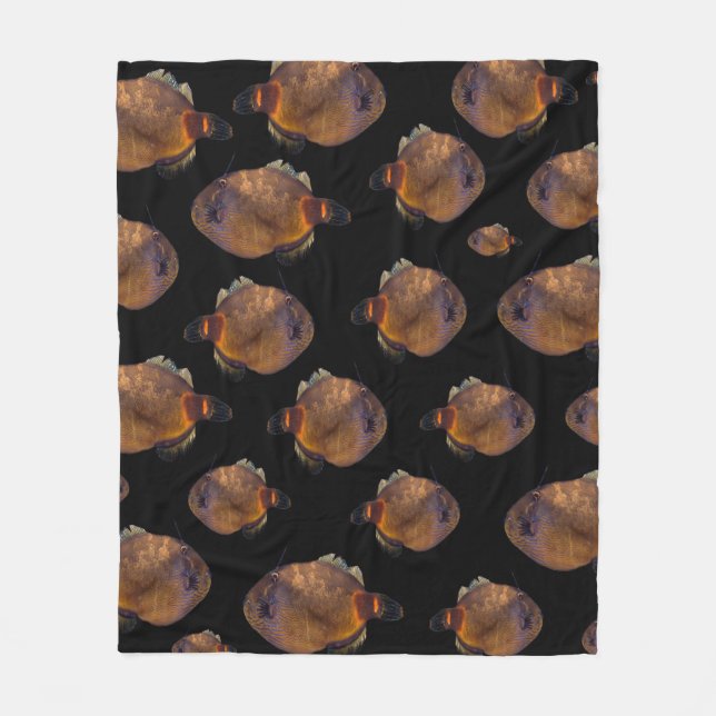 School Of Leatherjacket Fish, (M) Fleece Blanket (Front)