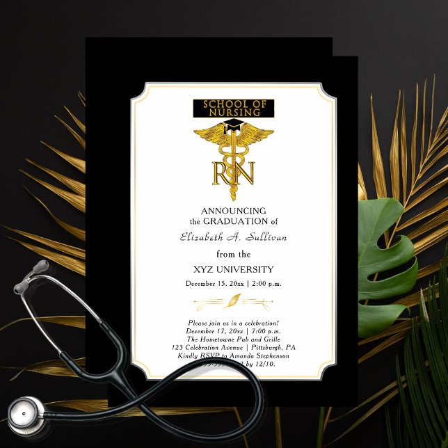 School of Nursing Nurse RN Graduation Invitation (Creator Uploaded)