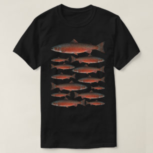 School of Rainbow Trout Vintage Illustration T-Shirt