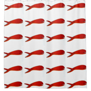 school of red fish shower curtain