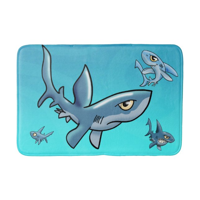 School of Sharks Bath Mat (Front)