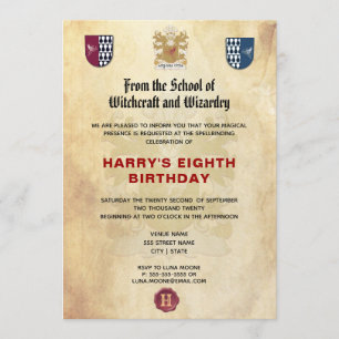 School of Witches and Wizards Party Invitation