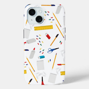School Office & Crafts Supplies Pattern iPhone 15 Case