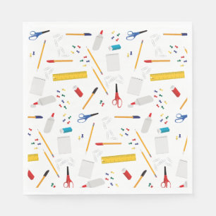 School Office & Crafts Supplies Pattern Napkin